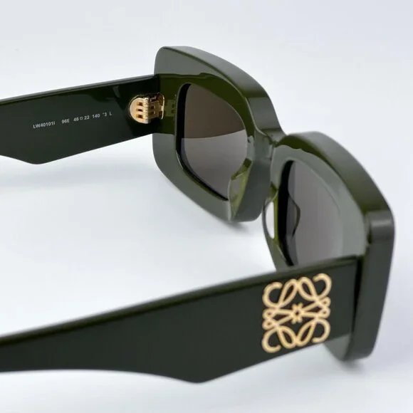 Loewe ANAGRAMLW40101I 96E WomenBRAND NEW Sunglasses Green Brown Rectangular